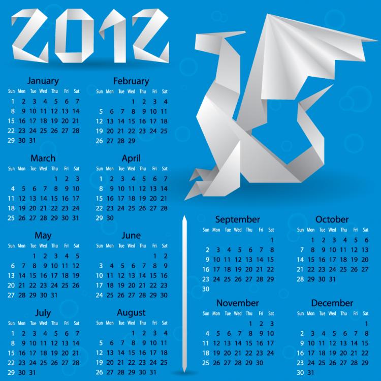 free vector Calendar 2012 calendar 04 vector